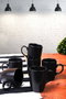 Hermia Juego de tazas de café de gres cerámico, 6 piezas, Negro